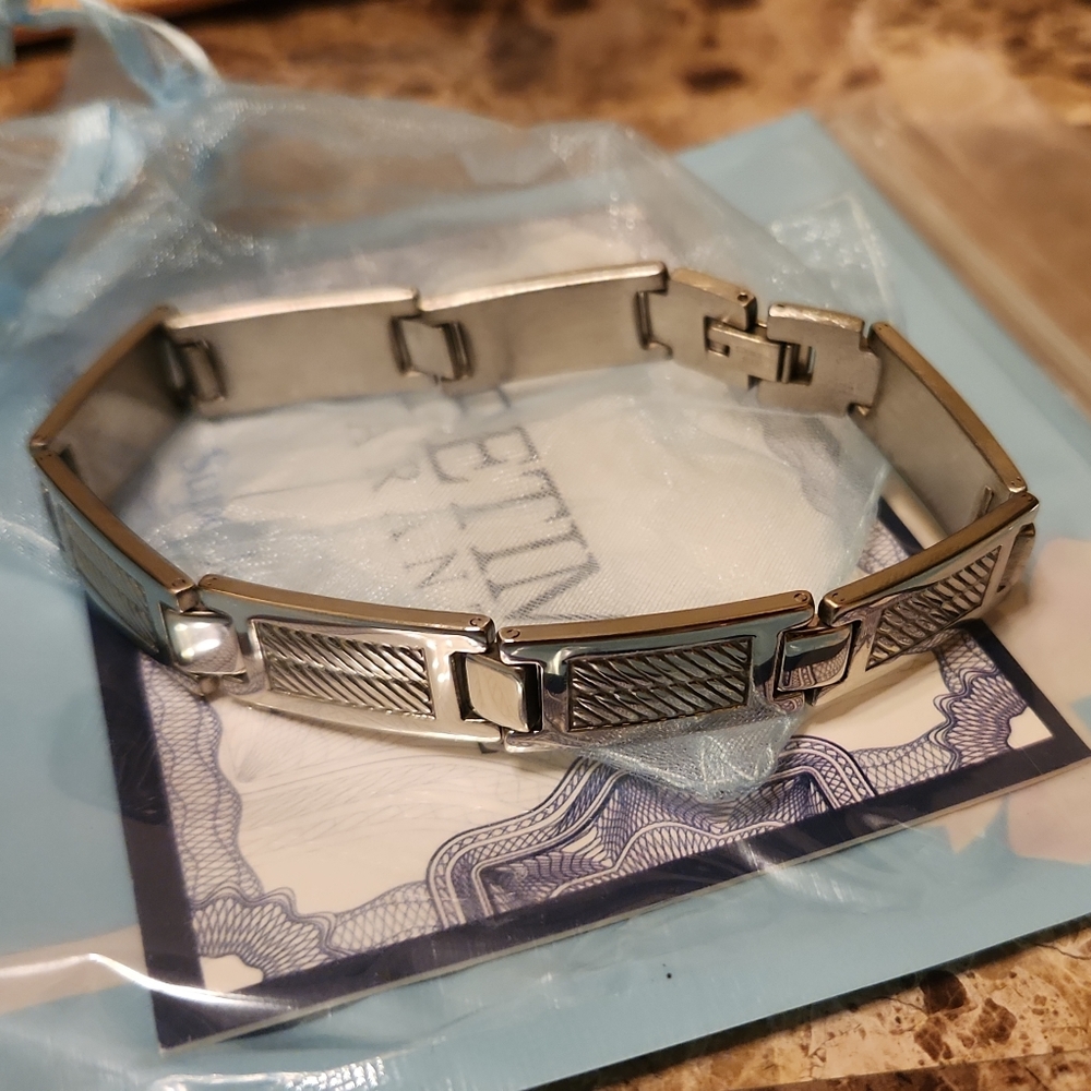 NEW SUPER JEWELER mens stainless steel bracelet 12mm 9 in long link